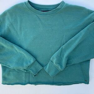 Vintage Y2K American Eagle Teal Woman’s Cropped Sweatshirt
